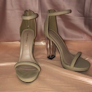 Shoe Republic LA Transparent Heel/Zip Up Back